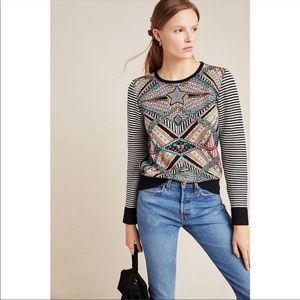Anthro, Teodora Abstract Knit Sweater